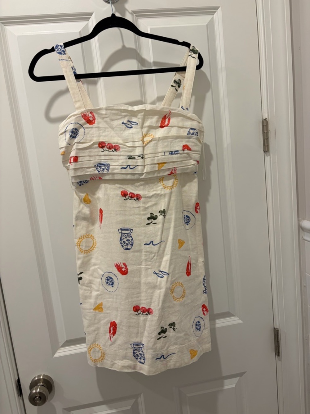 Abercrombie & Fitch White Mini Dress with Multicolor Summer Motifs
